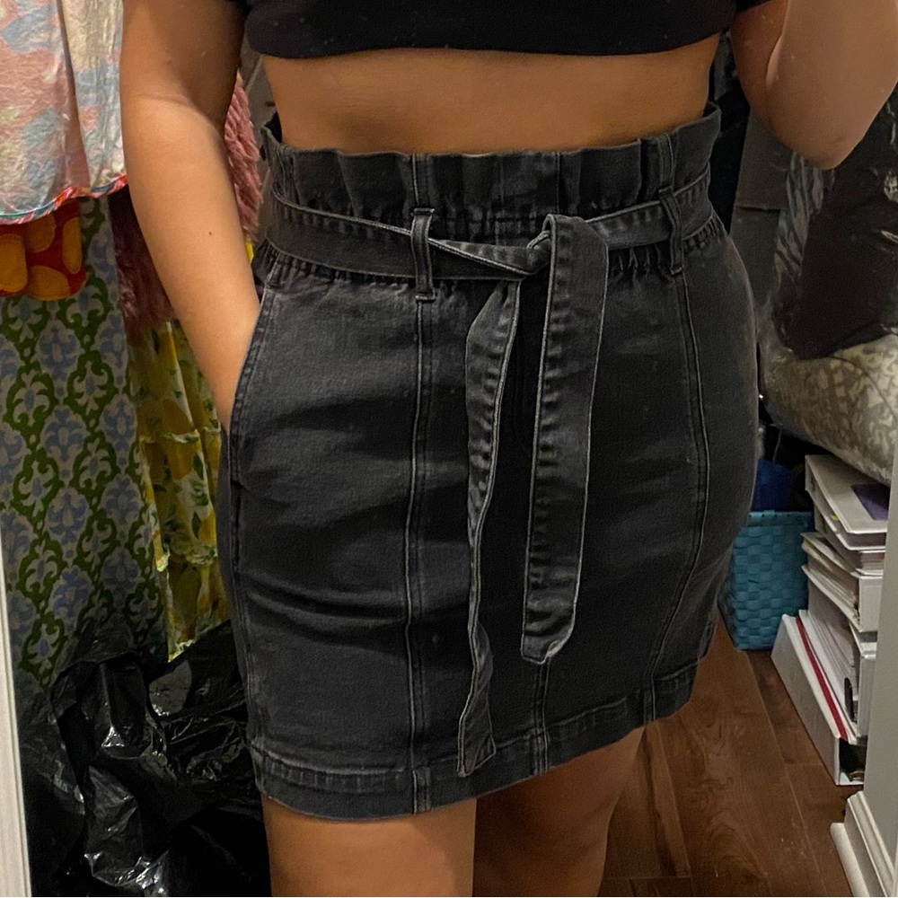 Black Madewell Paperbag Skirt